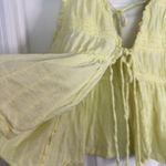 American Eagle Outfitters Light Yellow Ruffled Babydoll Top L Photo 5