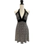 XX3 Dress Womens Small Black White Geometric Halter Empire Cocktail Y2K Sexy Photo 1