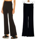 Year of Ours Lounge Pants‎ Flare Ribbed Jersey Knit Black Size XS Photo 1