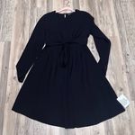 ASOS NWT  black long sleeve dress tie front size 6 Photo 1