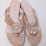 Taryn Rose  Imogene Suede Beige Thong Sandal Photo 0