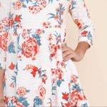 Francesca's NWT  Carra Floral Babydoll Mini Dress White Pink Red Blue Size Small Photo 2