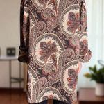Dress Barn  Paisley Print Tunic. Earth Tones & Gold. Size 2X. Y2K Vintage. Photo 2