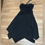 Lillie Rubin Black Asymmetrical Ruched Sundress Halter Neck Size 8 Photo 0