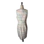 J.Crew  Dress Women 8 White Multicolor Striped‎ Tweed Sheath Mini Preppy Career Photo 2