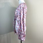 Petal + Pup Kelsey Top Womens 2 Pink Floral Cropped Long Sleeve Tie Topper New Photo 5