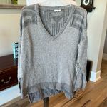 Cozy Sweater Fringe Western V Neck Rodeo Acrylic Wool Womens S Oversized Tan Photo 0