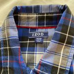 IZOD Blue & White Plaid Long Sleeve Button Up Shirt XS Photo 3