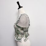 Show Me Your Mumu Ivory Green Bamboo Palm Mini Skirt Sleeveless Crop Top Set XL Photo 5