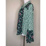 easel Boho Green Floral Bell Sleeve Flowy Blouse Naturecore Sz Large Photo 2