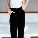Emerson Fry Black Velvet Silk Paris‎ Pants Size M Elegant Modern Photo 0