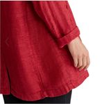 Eileen Fisher Jacket Organic Linen Doubleweave Coat Pocket Women’s Medium Red Photo 8