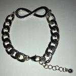 infinity Silver Tone Chain  CZ Pave 7” Bracelet Photo 2