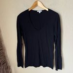 James Perse  black long sleeve cotton v neck Photo 1