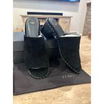 Maje NEW In Box Wave Suede Black Block Heel Mules Womens 38 / 7.5 Photo 2