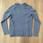 Neiman Marcus  Exclusive Silk‎ Blend Long Sleeved Collared Blue V-Neck Sweater S Photo 4
