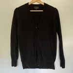 J.Crew cashmere black button down cardigan size small wool nylon soft comfort Photo 0