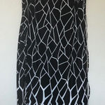 Kathie Lee Collection Black & White Sleeveless Maxi Dress Size 12 14 Zebra Print Photo 0