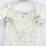 Betsy and Adam Womens Vintage 80s Ivory Lace Bridal Prom Formal Dress Size 16 Photo 2