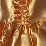 Short Yellow Strapless Homecoming Prom Dress Corset Back Bow Puffy Skirt Size M Yellow Size M Photo 13