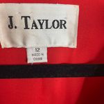 Vintage J. Taylor Red Blouse Sz 12 Pleat Light Jacket Photo 6