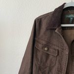 Ralph Lauren Lauren Ralph Jeans Co Brown Corduroy Collar Denim Jean Jacket Womens Size L Photo 6