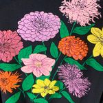 Vintage Floral Puff Paint Sweatshirt with Faux Collar Size L Pink Size L Photo 1