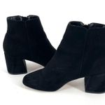 Office London Suede Side Zip Ankle Booties Heeled Boot Black Size 9 Photo 2
