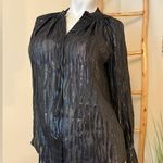 Rebecca Taylor New With Tags  Sheer and Shimmery Black Zebra Print Blouse 0 Photo 3