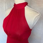 Saints + Secrets Women's Halterneck Ruffle Asymmetrical Hem Dress Red Size S Photo 5