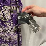 Erika Beautiful deadstock lilac floral tropical NWT maxi dress back beaded cutouts y2k Photo 8