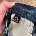 Abercrombie & Fitch dark wash light distressed/whiskered high rise festival shor Photo 5