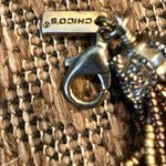 Chico's MIxed Bronze Tone Metal Stones Textured Carved Chain Belt 41" Long Photo 8