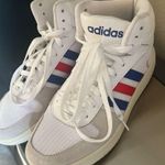 Adidas Hoops 2.0 Mid White Blue Red 8 men’s/9.5 Women’s unisex Vintage Photo 0