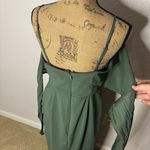 Azazie  OLLIE Stretch Olive Green Sheath Ruched Stretch Chiffon Dress size A10 Photo 7