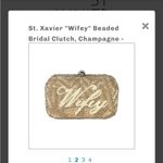 St Xavier “Wifey” beaded bridal clutch in champagne Tan Photo 2