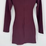 White Fox Boutique White Fox One Desire Mini‎ Dress Small Dark Burgundy Cutout Long Sleeve Beaded Photo 7