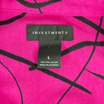 Investments  Pink and Black Abstract Button Down Shirt Photo 3