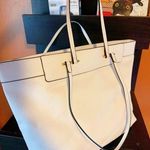 La Terre vegan leather shoulder bag double strap handbag lead safe studded NWT White Photo 0
