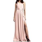 Vera Wang White One Shoulder Bridesmaid Dress with Satin Sash in Blush Photo 29