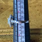 Natural Aquamarine Blue Diamond Sterling Silver Ring Size 6.75 Photo 7