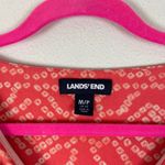 Lands' End  Women's Coral Print Sleeveless Faux Wrap Dress Size M Petite V Neck‎ Photo 2
