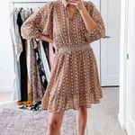 Shoshanna Neutral Tan Eyelet Mini Dress Photo 6