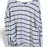 Habitat  White Black Striped Cotton Slouchy Blouse Womens S Lagenlook Oversized Photo 0