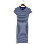Ralph Lauren Polo Striped Short Sleeve T Shirt Dress In Keel Blue White Photo 1