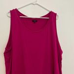 Talbots Woman Plus Size Solid Magenta Raspberry Pink Sleeveless Work Tank Blouse Photo 2