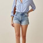 Reformation Charlie Cuffed High Rise Jean Shorts Photo 0