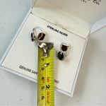 Macy's RH Macy’s & Co Sterling Silver sapphire and Diamond earrings Photo 3