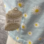 Altar'd State  Blue Ruffled Denim Crop Tank Top Photo 2