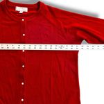 Carolyn Taylor Woman Cardigan Sweater XL Red Pearl Buttons SOFT Christmas Photo 9